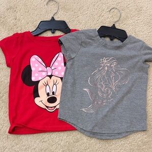Toddler Girls Red and Gray Character Tees - Size 4T